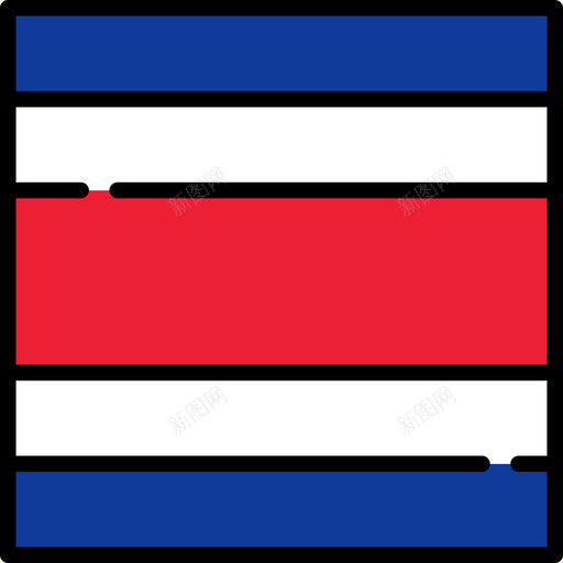 哥斯达黎加国旗收藏3方形图标svg_新图网 https://ixintu.com 哥斯达黎加 国旗收藏3 方形