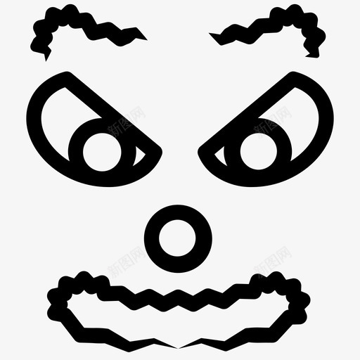 小丑脸万圣节恐怖图标svg_新图网 https://ixintu.com 万圣节 小丑脸 恐怖