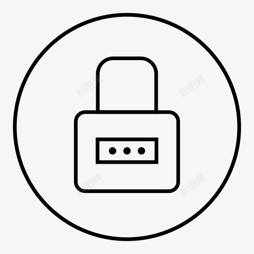 保护锁定登录图标svg_新图网 https://ixintu.com 保护 大数据新轮廓笔划 安全 密码 登录 锁定