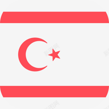 北塞浦路斯国际旗帜3圆形广场图标图标
