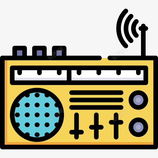 收音机多媒体13线性彩色图标svg_新图网 https://ixintu.com 多媒体13 收音机 线性彩色