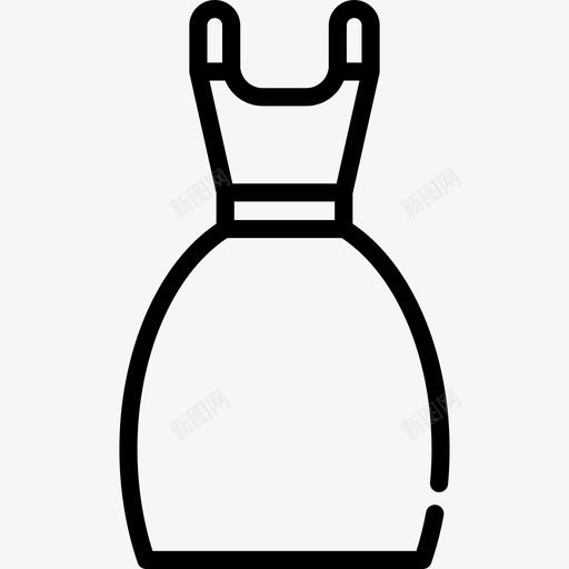 连衣裙服装款式3直线型图标svg_新图网 https://ixintu.com 服装款式3 直线型 连衣裙