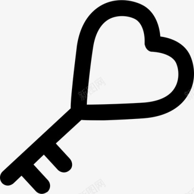 钥匙爱与浪漫7大胆圆润图标图标