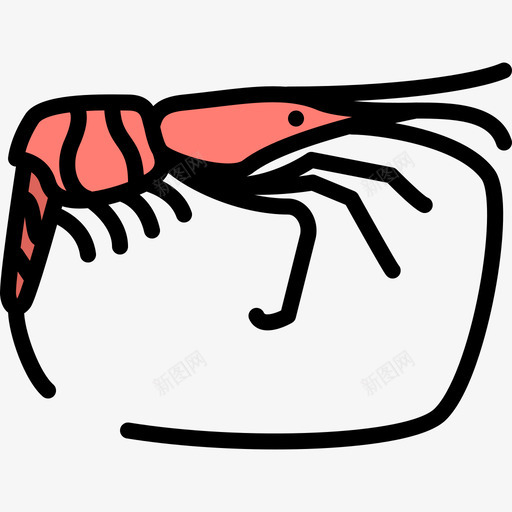虾动物25线形颜色图标svg_新图网 https://ixintu.com 动物25 线形颜色 虾