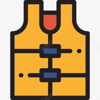 背心安全22线性颜色图标图标