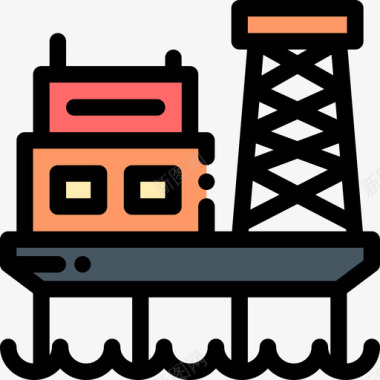 石油平台工业9线颜色图标图标