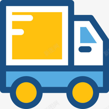 送货车网络和用户界面双色图标图标