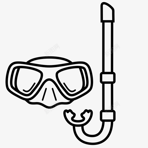 水下面罩呼吸潜水图标svg_新图网 https://ixintu.com 呼吸 水下面罩 浮潜 潜水