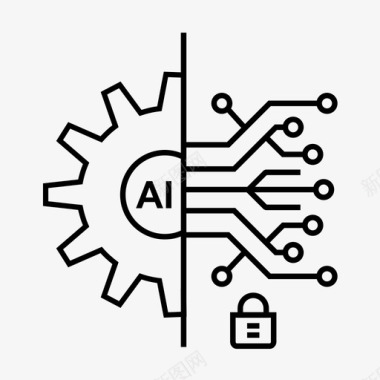 齿轮人工智能电路图标图标