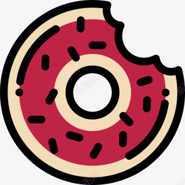 甜甜圈警察局2线性颜色图标图标