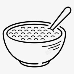 谷类食物粥碗早餐图标高清图片