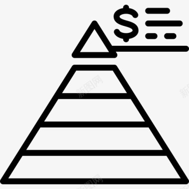 金字塔金融10直线图标图标