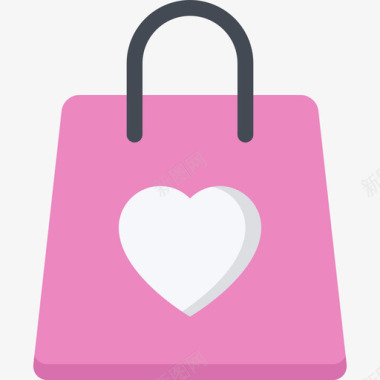 购物袋love7扁平图标图标