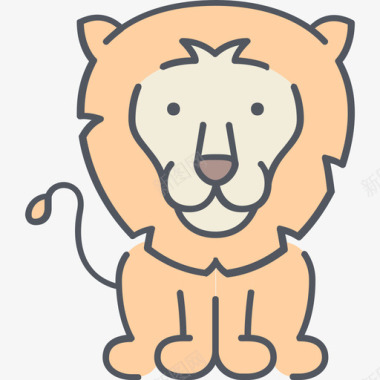 狮子自然4颜色图标图标