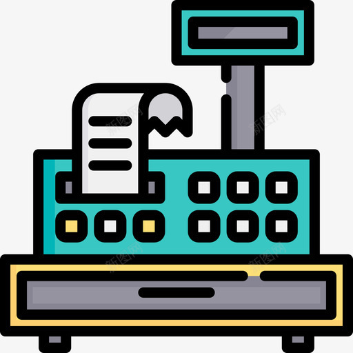 收银台购物中心7线性颜色图标svg_新图网 https://ixintu.com 收银台 线性颜色 购物中心7