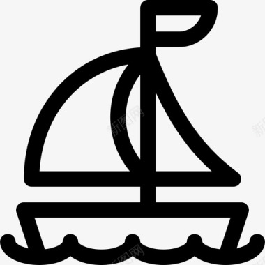 帆船水手7直线型图标图标