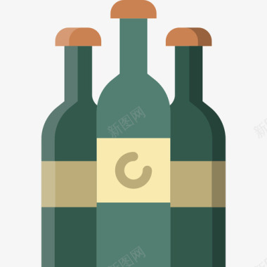 酒瓶27号派对平的图标图标