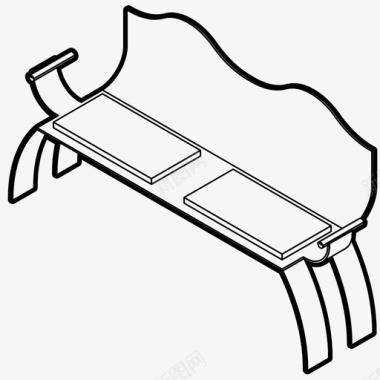 长凳公园放松图标图标