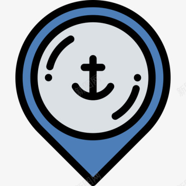 占位符航海水手线型颜色图标图标