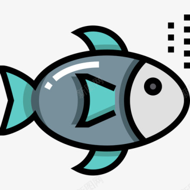 鱼类超市14线色图标图标