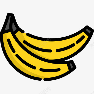 香蕉夏季食品饮料线颜色图标图标