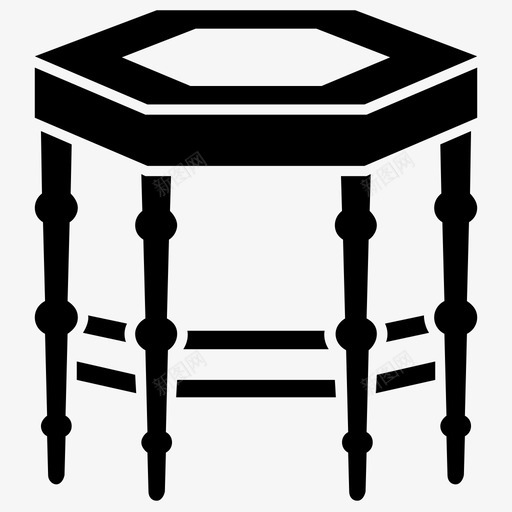 咖啡桌餐桌家具图标svg_新图网 https://ixintu.com 休闲桌 咖啡桌 家具 木制家具字形图标 边桌 餐桌