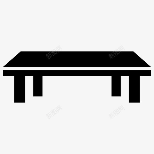 咖啡桌餐桌家具图标svg_新图网 https://ixintu.com 休闲桌 咖啡桌 家具 木制家具字形图标 边桌 餐桌