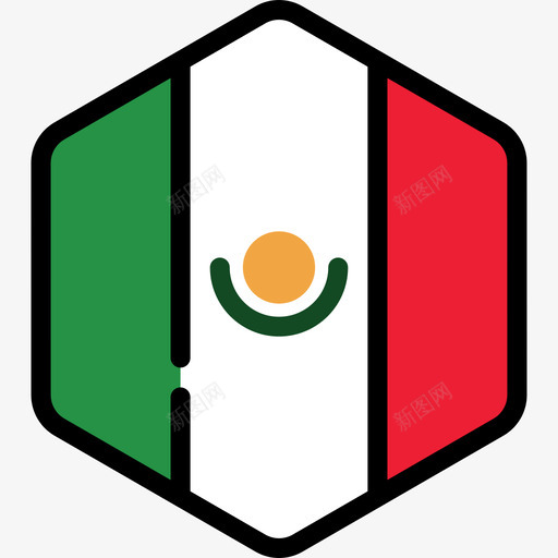 墨西哥旗帜系列5六边形图标svg_新图网 https://ixintu.com 六边形 墨西哥 旗帜系列5