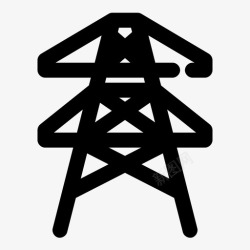 能量塔塔桅杆电力线图标高清图片