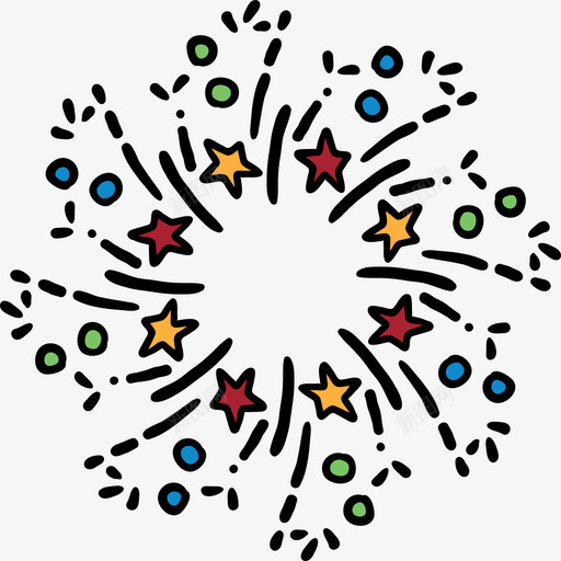 烟火朱尼派对9彩色图标svg_新图网 https://ixintu.com 彩色 朱尼派对9 烟火