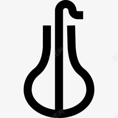 竖琴乐器11线性图标图标