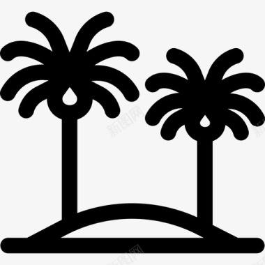 棕榈树自然14线形图标图标