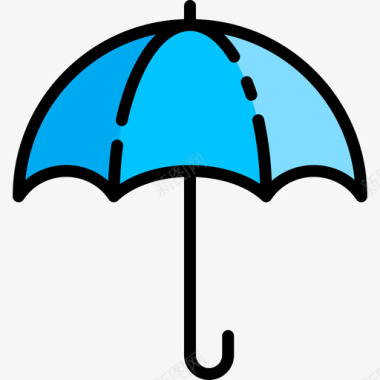 伞安全2线颜色图标图标
