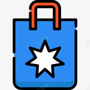 购物袋澳大利亚4线性颜色图标图标