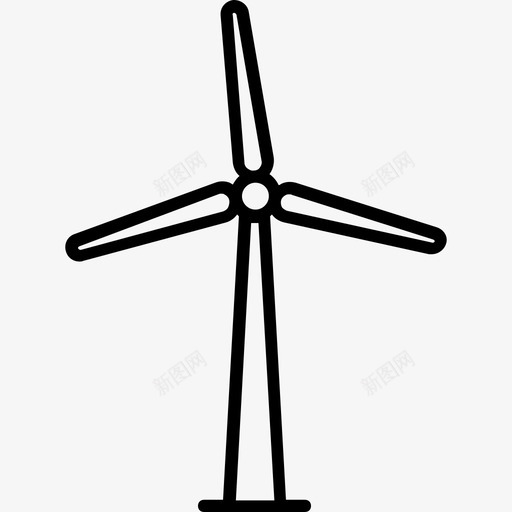 风车绿色能源直线型图标svg_新图网 https://ixintu.com 直线型 绿色能源 风车