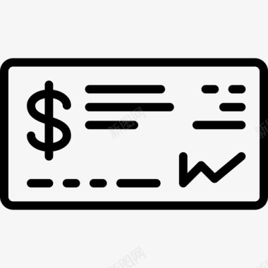 支票财务10直线图标图标