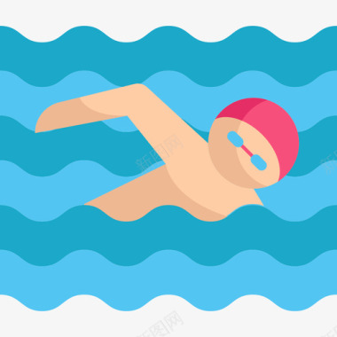 游泳池水上锦标赛3平坦图标图标