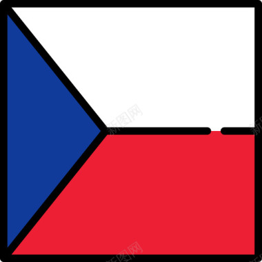 捷克共和国国旗收藏3方形图标图标