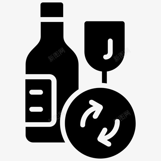 玻璃回收酒精玻璃瓶图标svg_新图网 https://ixintu.com 可重复使用的玻璃 回收雕文图标 玻璃回收 玻璃瓶 酒瓶 酒精