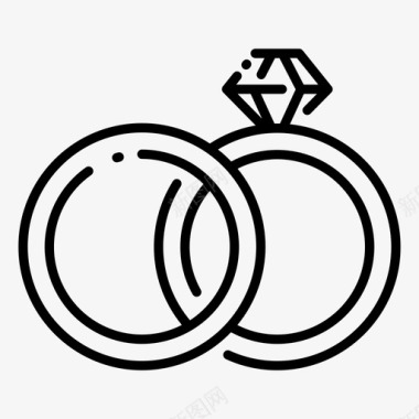 结婚戒指珠宝奢侈品图标图标