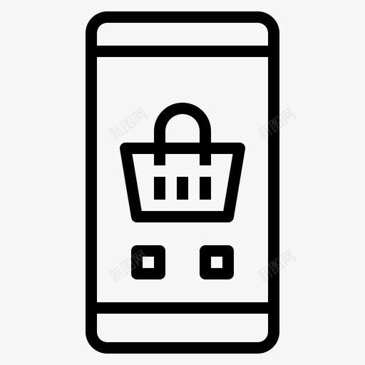 网上购物应用程序智能手机图标svg_新图网 https://ixintu.com 应用程序 智能手机 网上购物 购物和营销