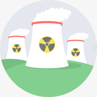 核电站生态40平坦图标图标