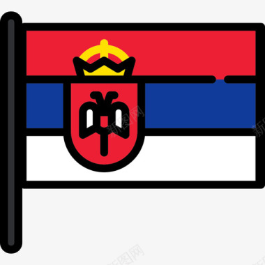 塞尔维亚国旗收藏2桅杆图标图标