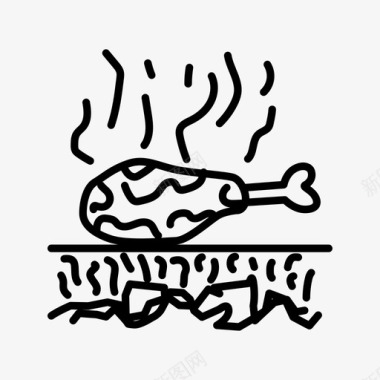 烤鸡烤肉厨师图标图标