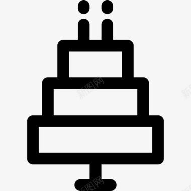 婚礼蛋糕甜点3直系图标图标