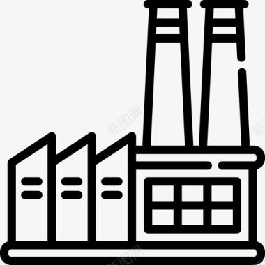 工厂工业过程3线性图标图标