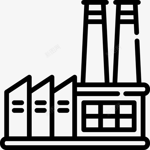 工厂工业过程3线性图标svg_新图网 https://ixintu.com 工业过程3 工厂 线性