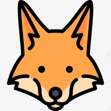 狐狸动物25线形颜色图标图标
