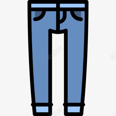 裤子时髦款式3线性颜色图标图标