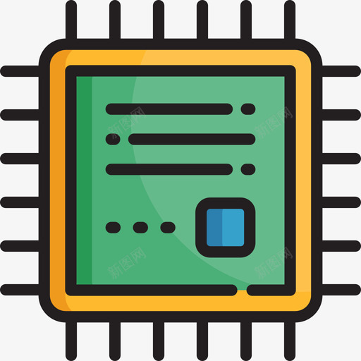 微芯片工业过程2线性彩色图标svg_新图网 https://ixintu.com 工业过程2 微芯片 线性彩色